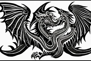 chimera, dragons wings, lions mane, crystal ball, shaman, dark, vertical, horns, dragons claws, shadow tattoo idea