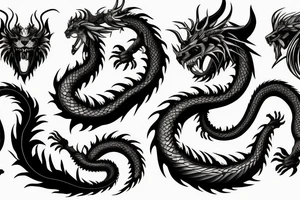 chimera, dragons wings, lions mane, crystal ball, shaman, dark, vertical, horns, dragons claws, shadow, snake tail, trippy, shoulder sleeve tattoo tattoo idea