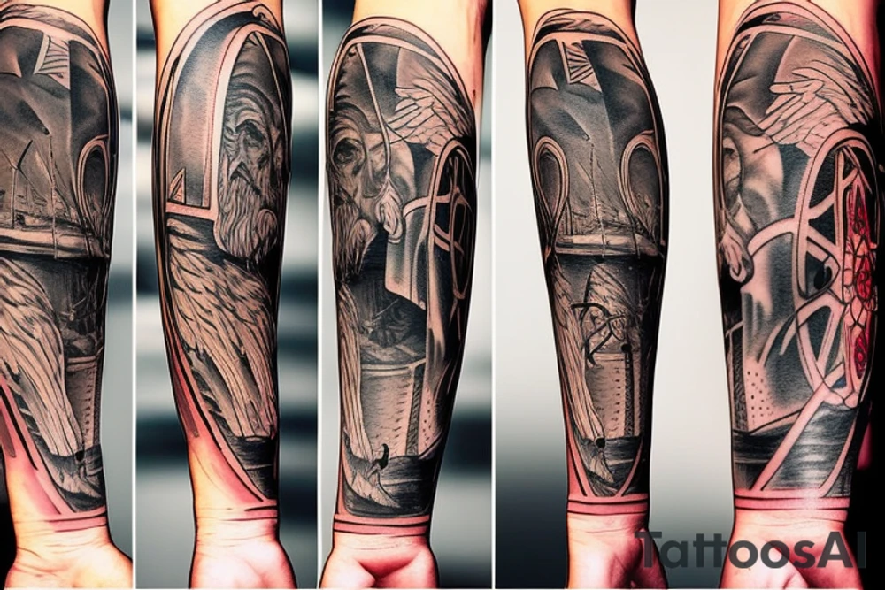 American traditional tattoo work lord of the rings inspired tattoo idea