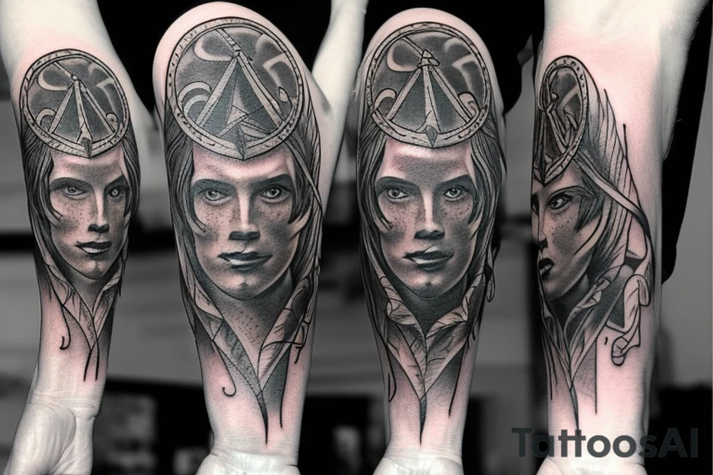American traditional tattoo work lord of the rings inspired tattoo idea