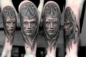 American traditional tattoo work lord of the rings inspired tattoo idea