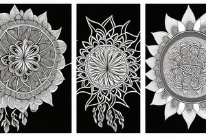 Sunflowers. Butterflies. Love. Mandala. Tree of life. Flower of life. tattoo idea