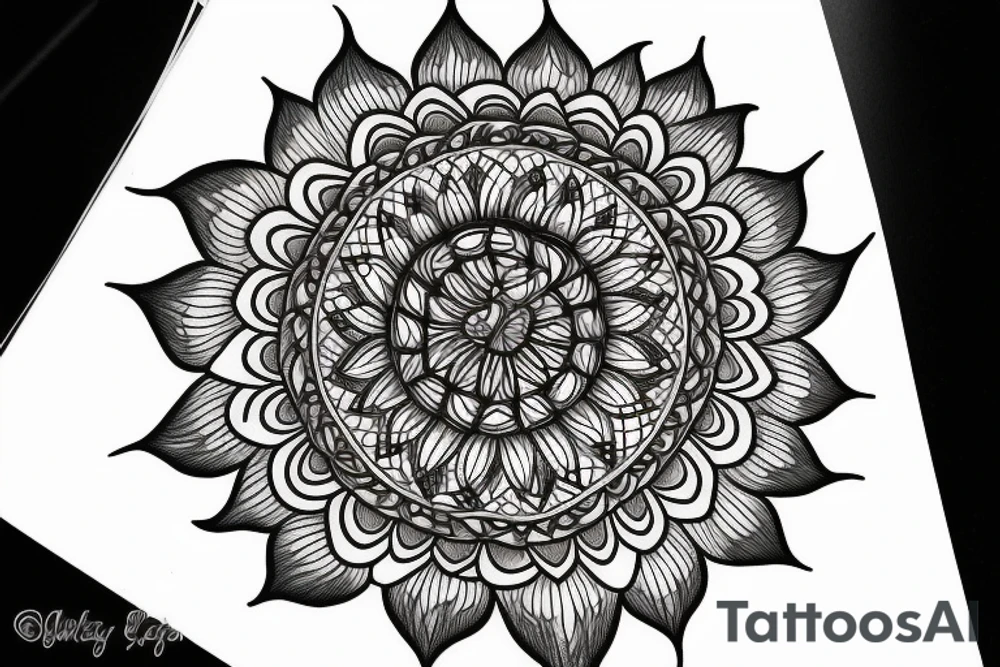 Sunflowers. Butterflies. Love. Mandala. Tree of life. Flower of life. tattoo idea