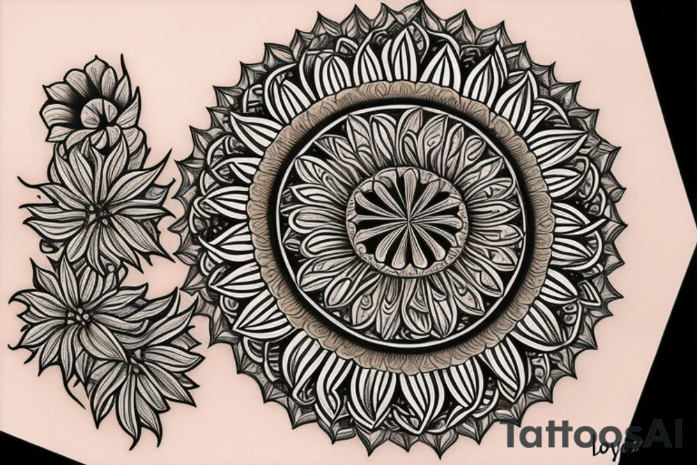 Sunflowers. Butterflies. Love. Mandala. Tree of life. Flower of life. tattoo idea
