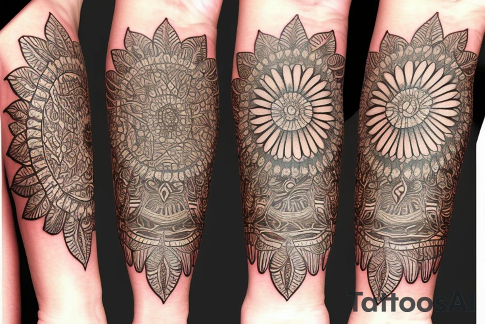 Sunflowers. Butterflies. Love. Mandala. Tree of life. Flower of life. Universe. tattoo idea