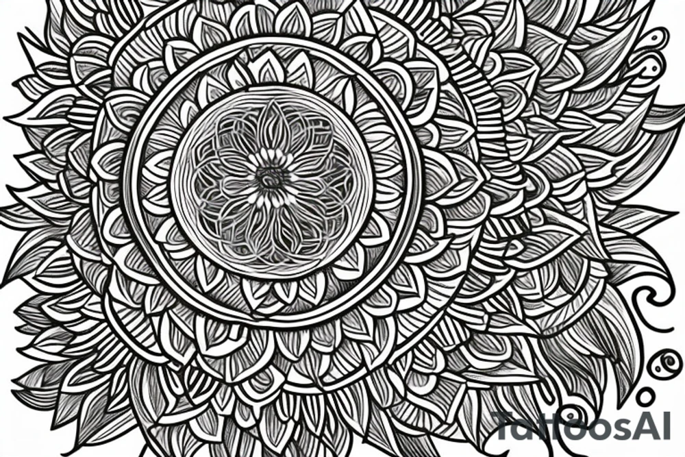 Sunflowers. Butterflies. Love. Mandala. Tree of life. Flower of life. Universe. tattoo idea