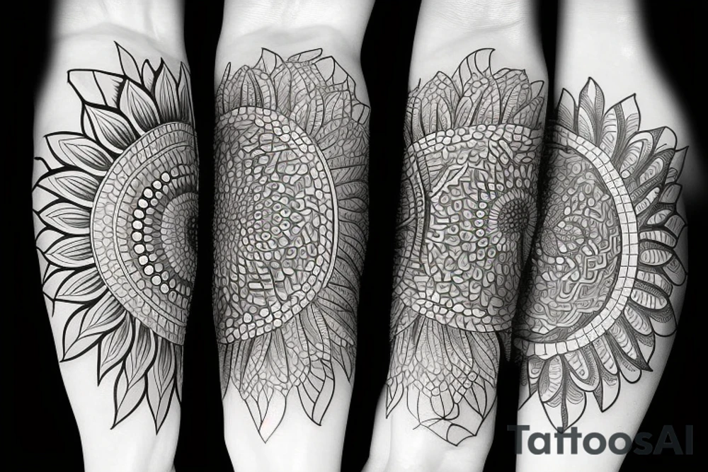 Sunflowers. Butterflies. Love. Mandala. Tree of life. Flower of life. Universe. tattoo idea