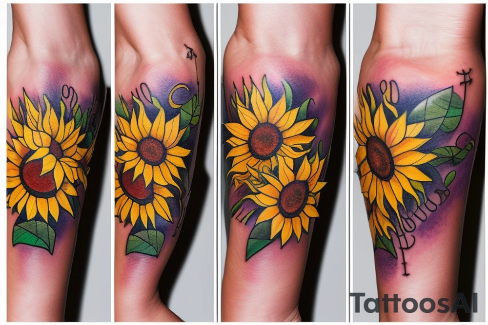 Love. Sunflower. Sunbeam. Tree of life. tattoo idea