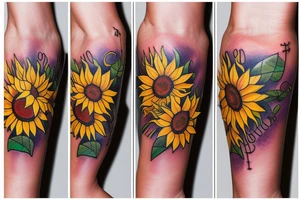 Love. Sunflower. Sunbeam. Tree of life. tattoo idea