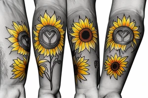 Love. Sunflower. Sunbeam. Tree of life. tattoo idea