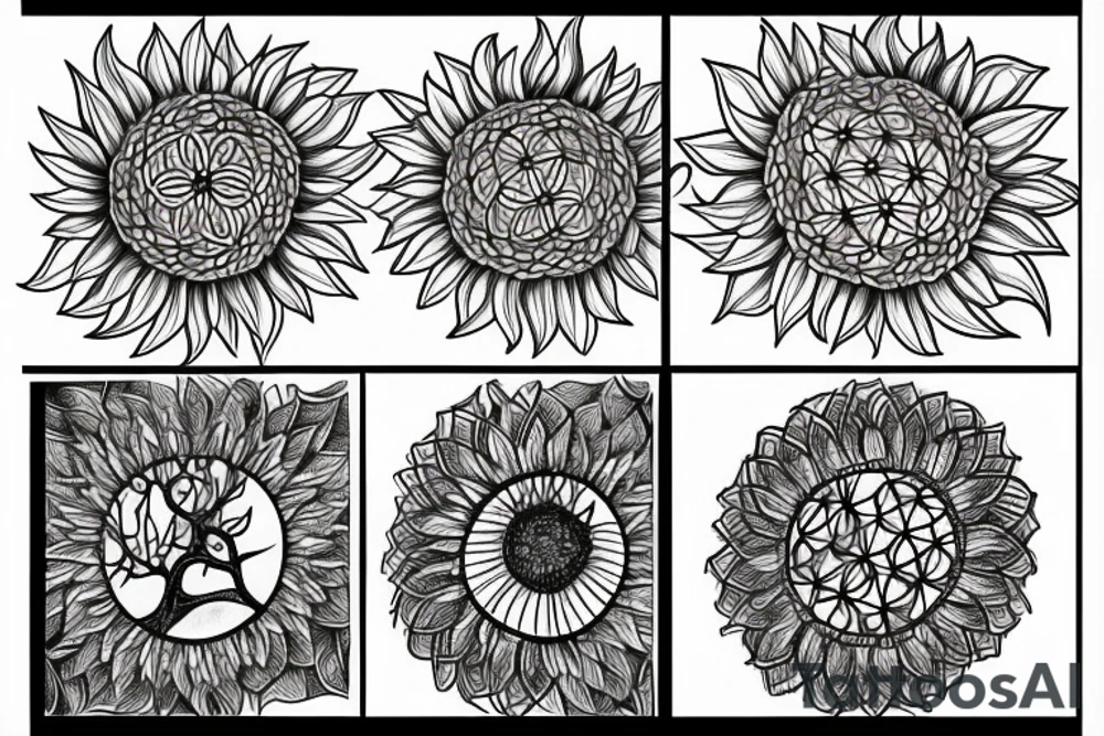 Tree of life. Flower of life. Sunflower tattoo idea