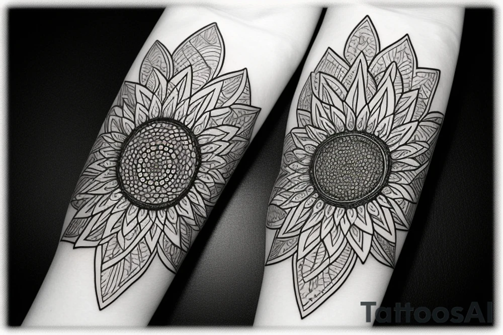 Sunflower with flower of life as the centre tattoo idea
