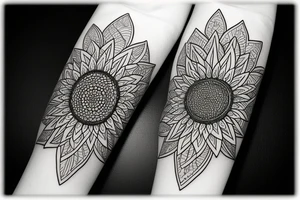 Sunflower with flower of life as the centre tattoo idea