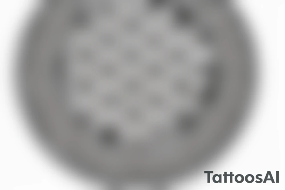 Sunflower tattoo with the flower of life symbol as the centrepiece. Mandala. tattoo idea