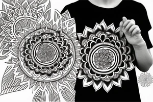 Sunflower mandala. Flower of life as centre piece tattoo idea