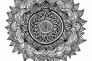 Sunflower mandala. Flower of life as centre piece tattoo idea