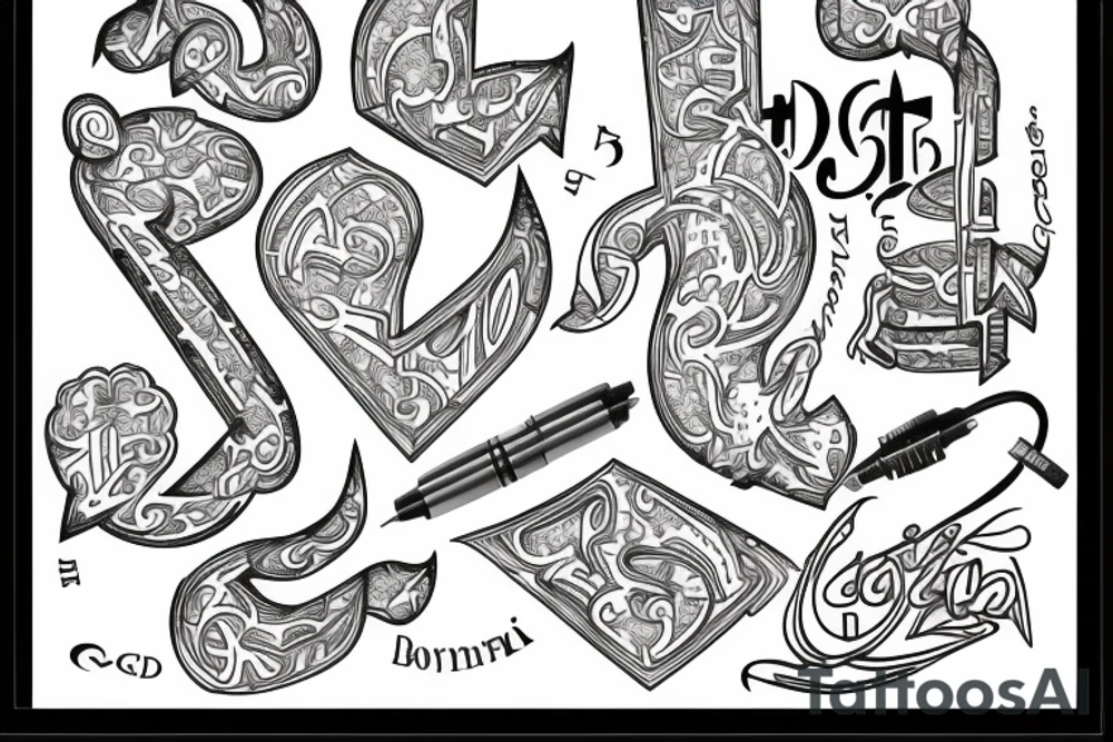 B.W. initials, bortherhood, DNA tattoo idea