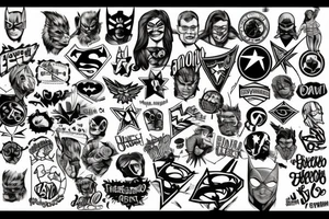 A tattoo taht discribes a saying "be your own hero", i'm my own superhero. Make it look like a superhero logo tattoo idea