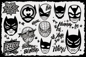 A tattoo taht discribes a saying "be your own hero", i'm my own superhero. Make it look like a superhero logo tattoo idea