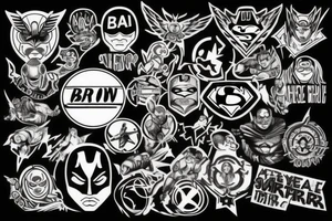 A tattoo taht discribes a saying "be your own hero", i'm my own superhero. Make it look like a superhero logo tattoo idea