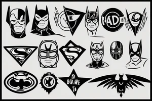 A tattoo taht discribes a saying "be your own hero", i'm my own superhero. Make it look like a superhero logo tattoo idea