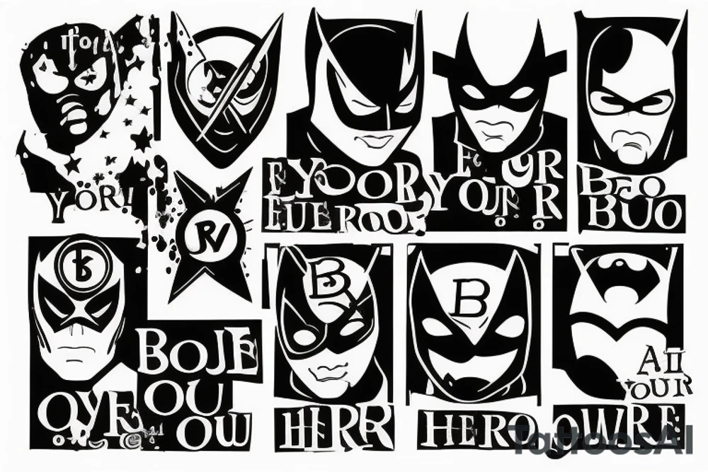 A tattoo taht discribes a saying "be your own hero", i'm my own superhero tattoo idea