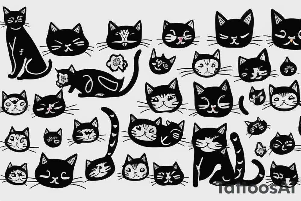 Cat cat tattoo idea