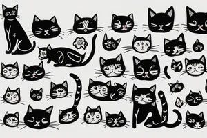 Cat cat tattoo idea