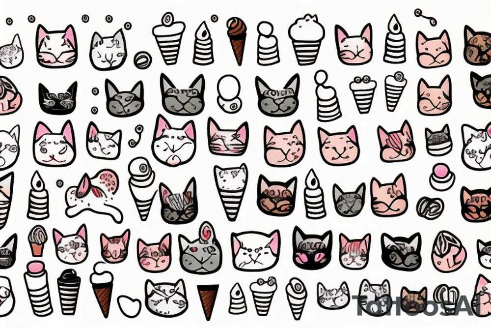 Iced cream cat tattoo idea