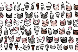 Iced cream cat tattoo idea