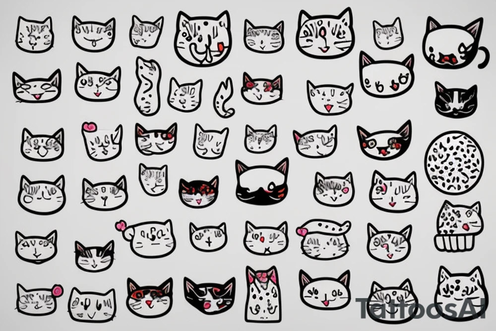 Iced cream cat tattoo idea