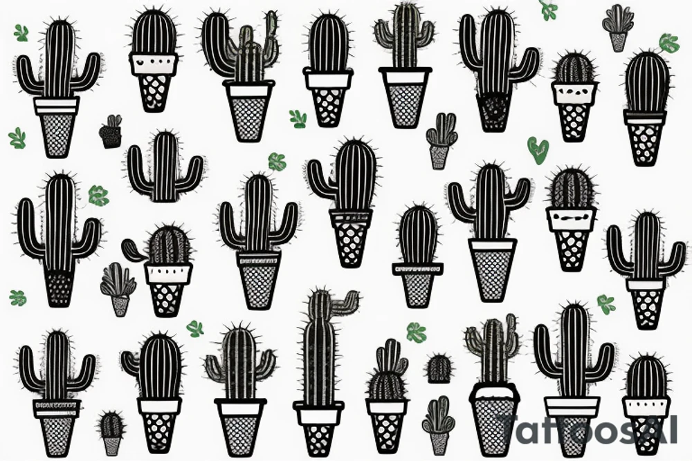 Cactus iced cream tattoo idea