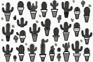 Cactus iced cream tattoo idea