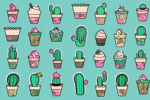 Cactus iced cream tattoo idea