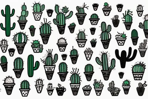 Cactus iced cream tattoo idea