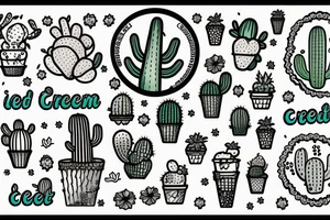 Cactus iced cream tattoo idea