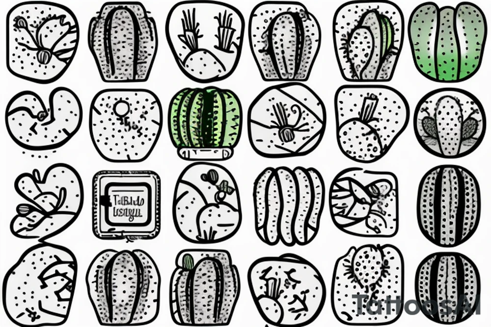 Cactus iced cream tattoo idea