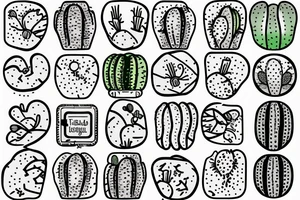 Cactus iced cream tattoo idea