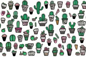 Cactus iced cream tattoo idea