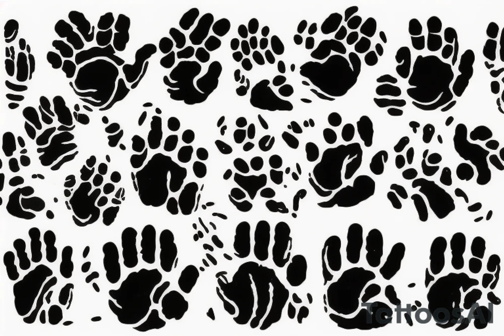 Tiger paw talisman tattoo idea