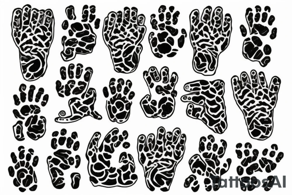 Tiger paw talisman tattoo idea
