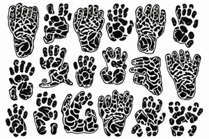 Tiger paw talisman tattoo idea