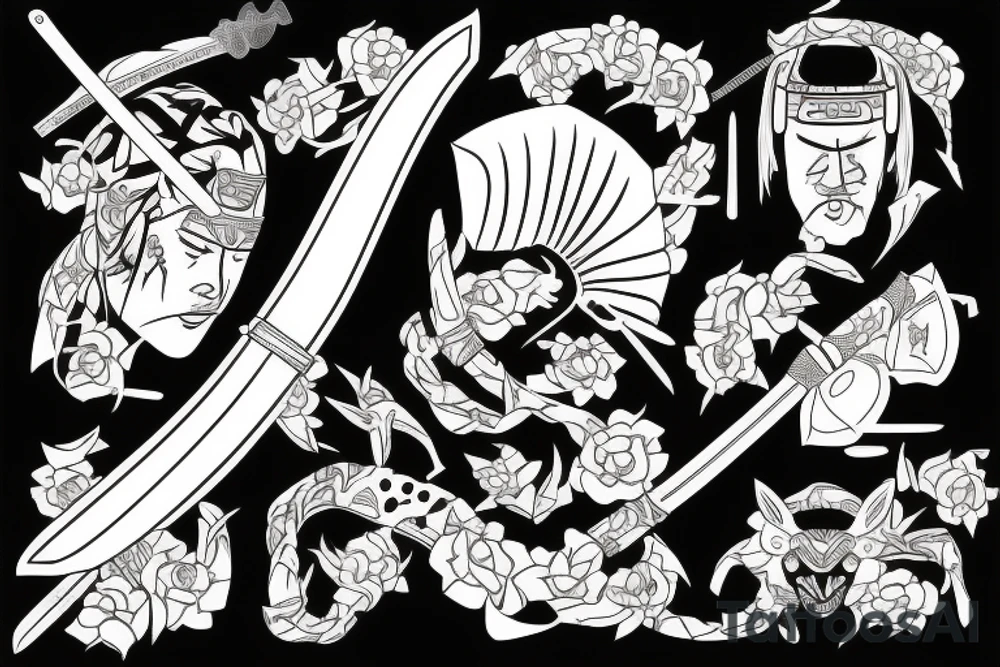 Broken katana tattoo idea