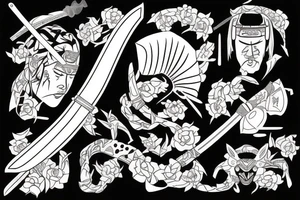 Broken katana tattoo idea