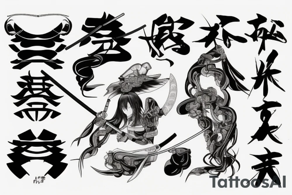 Broken katana tattoo idea