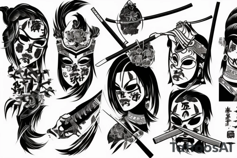 Broken katana tattoo idea