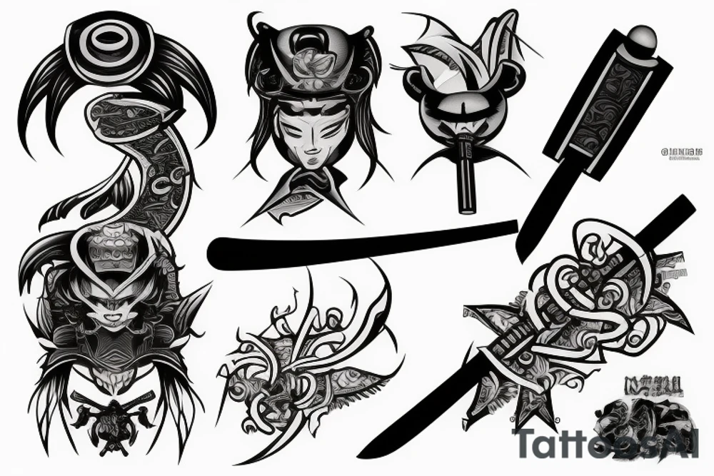 Broken katana tattoo idea