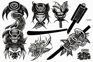 Broken katana tattoo idea