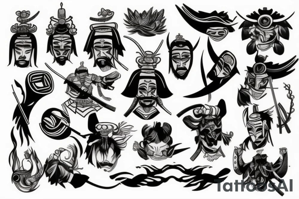 samurai chest tattoo idea