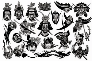 samurai chest tattoo idea